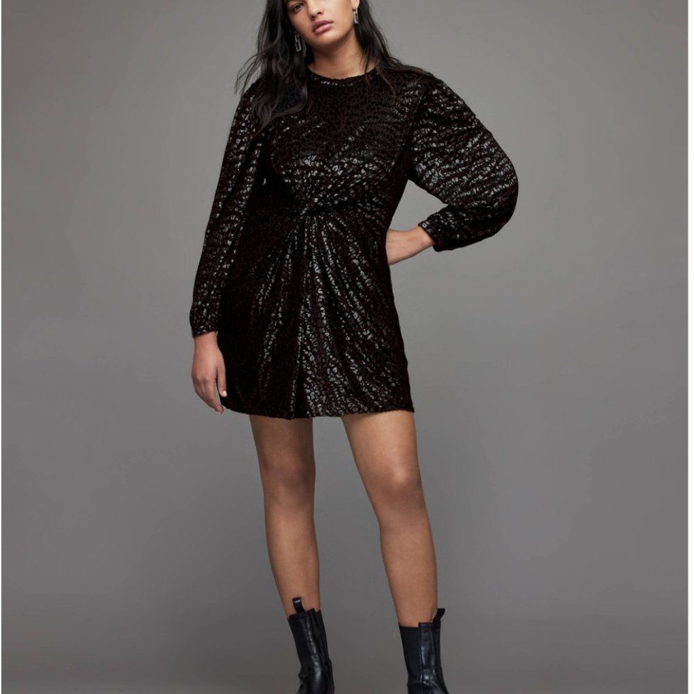 All Saints Jemima Leopard Mini Dress